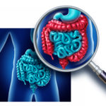 Colon and large bowel pain and intestine Illustration as a digestive system organ and digestion body part inflammation concept with rectum and anus as a medical symptom and diagnosis symbol as a 3D illustration.